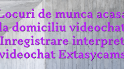 Locuri de munca acasa la domiciliu videochat Inregistrare interpret videochat Extasycams